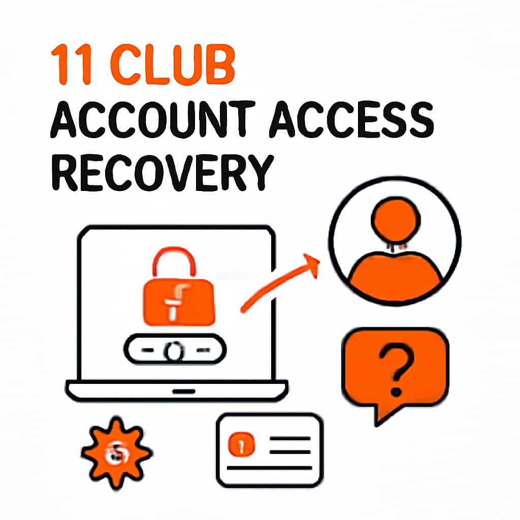 An educational diagram outlining the steps for recovering access to a 11 Club account.