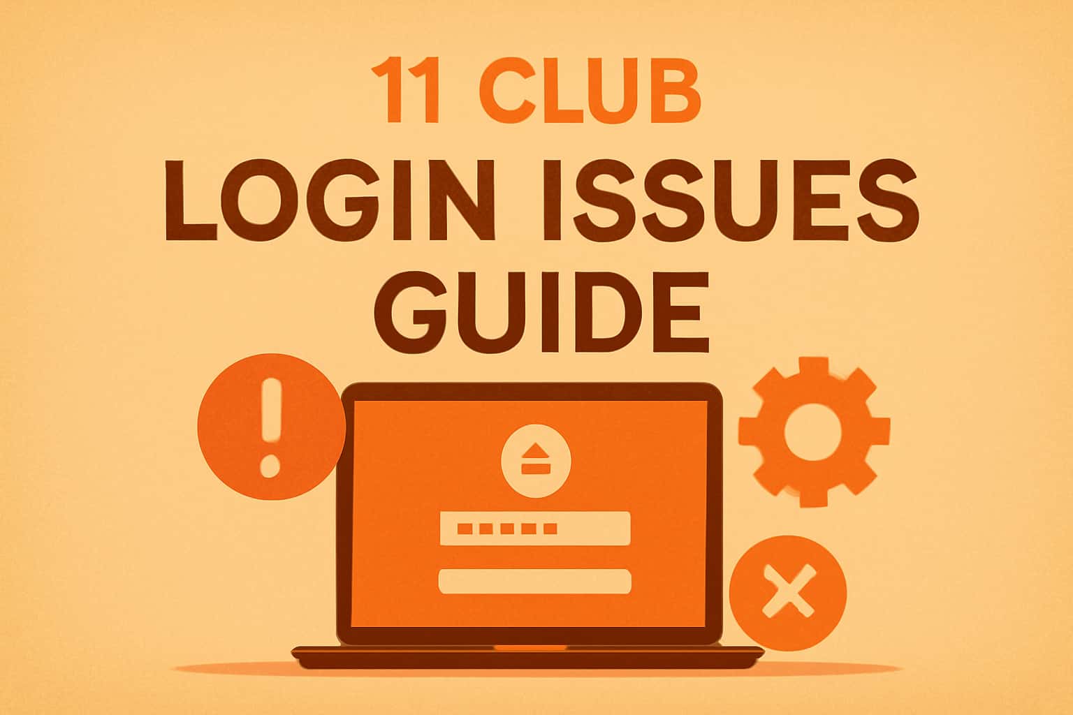 A professional scene illustrating the 11 Club Login Issues Guide.