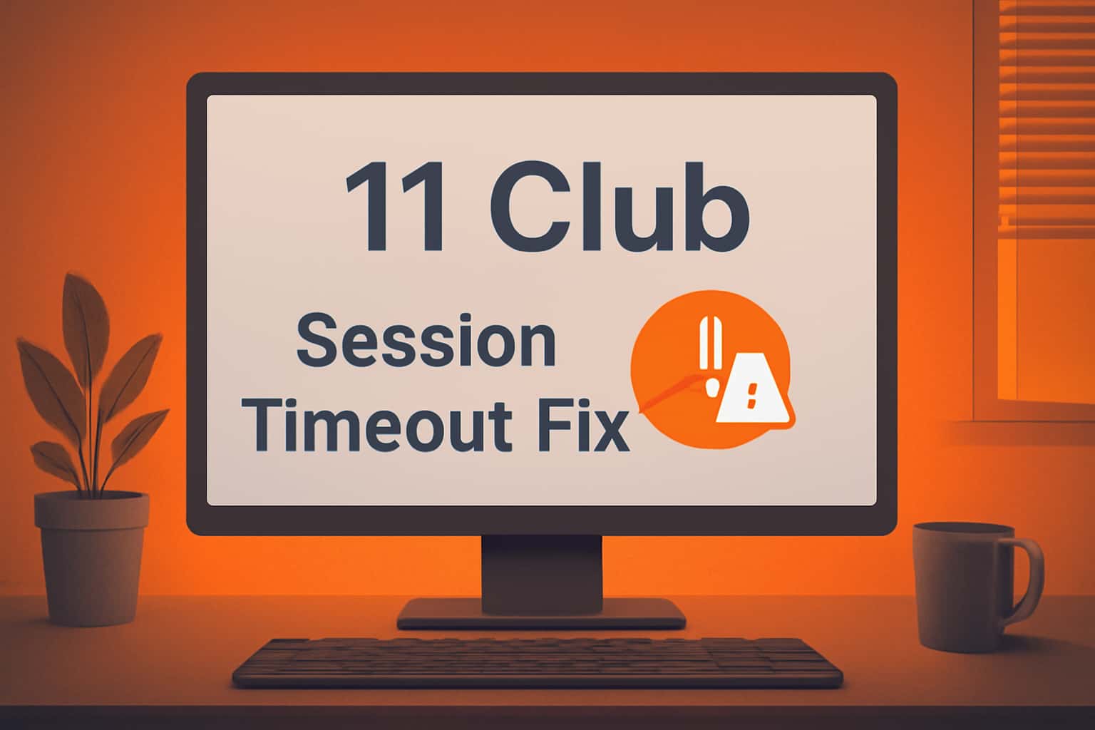 Informational scene depicting solutions for 11 Club session timeout issues.