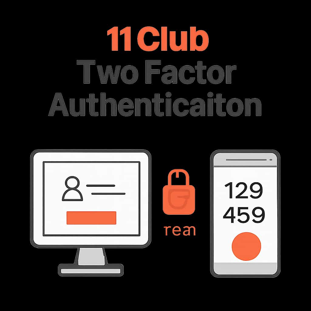 An educational diagram about the 11 Club Two Factor Authentication process.