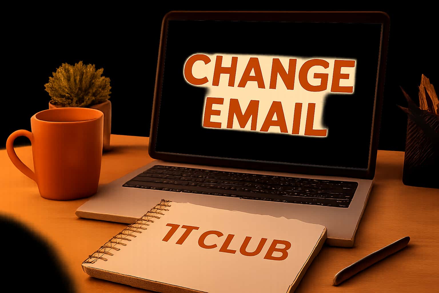 Visual representation of changing email in 11 Club.