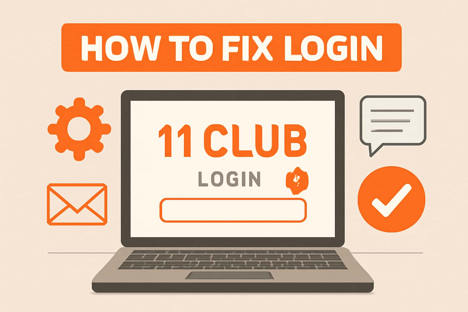 An illustrative scene depicting solutions to login issues on the 11 Club platform.