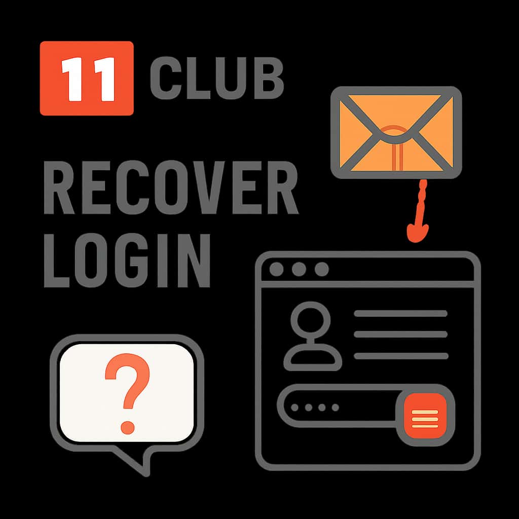 Diagram illustrating the steps for recovering 11 Club login.