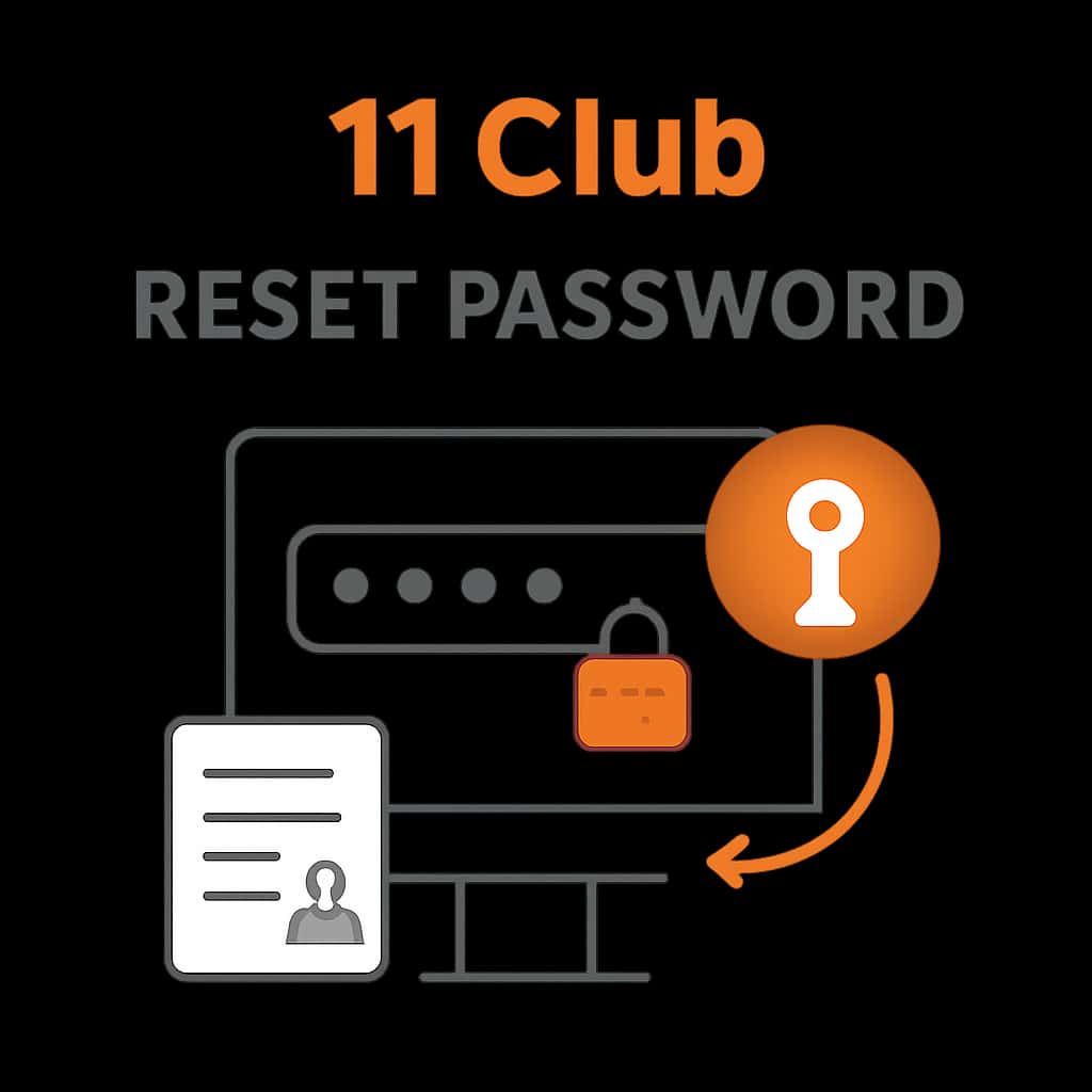 Illustration of password reset process for 11 Club.