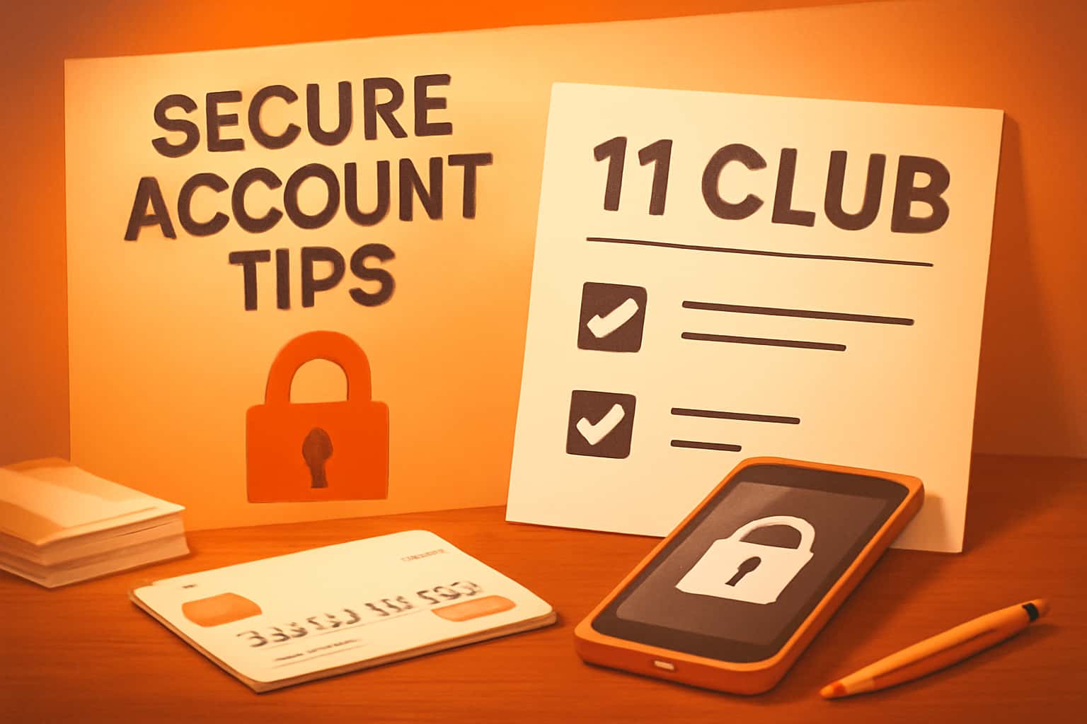 An informative scene depicting account security measures for the 11 Club.