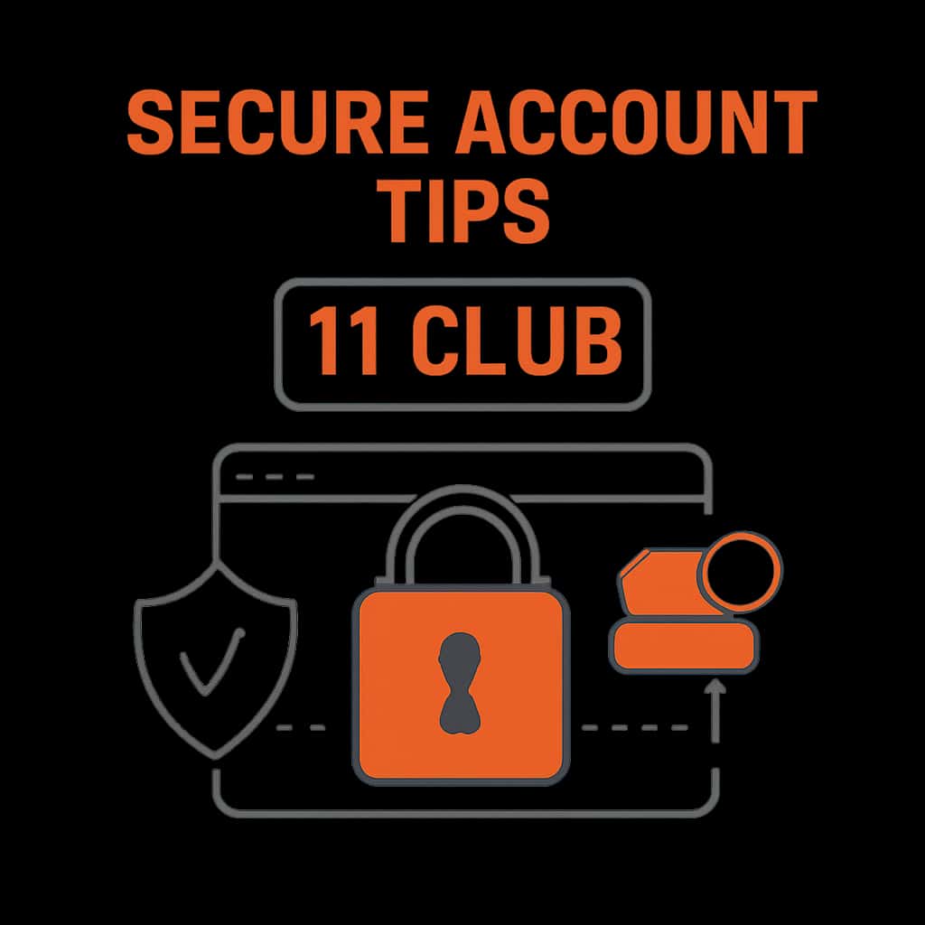 Illustration detailing steps for secure account management on the 11 Club.