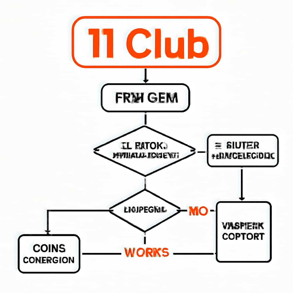 An educational diagram depicting troubleshooting steps for 11 Club login.