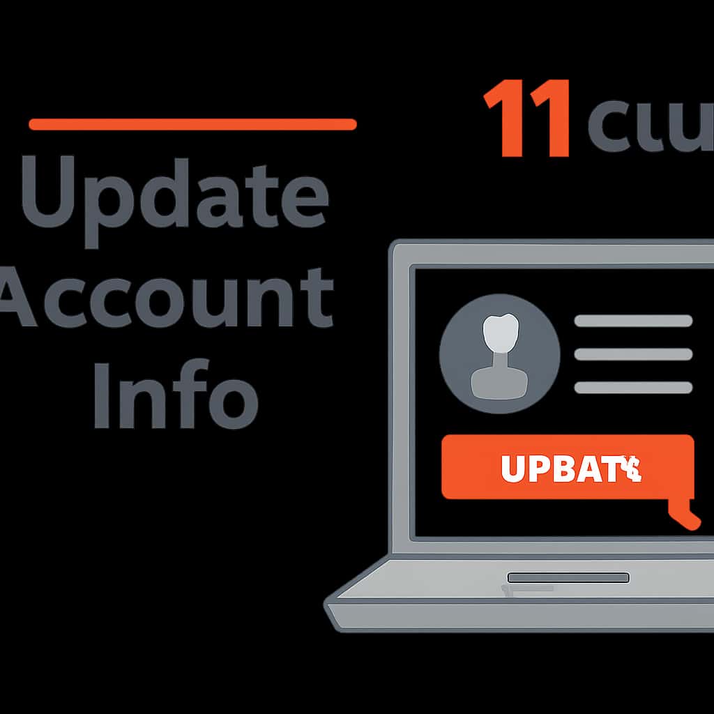 Illustration showing steps to update account information.