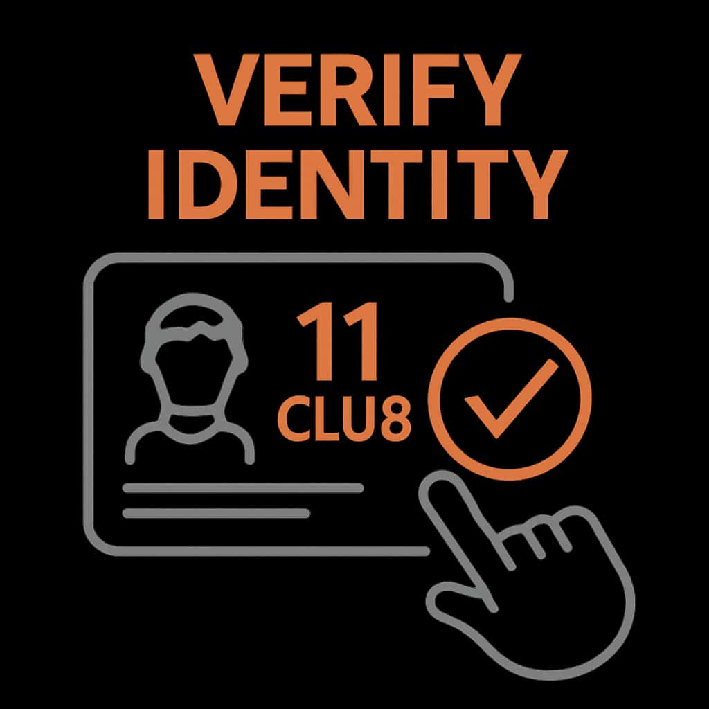 Diagram summarizing the steps to verify identity on 11 Club.